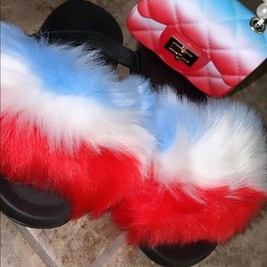 Fur Slippers w/Purse